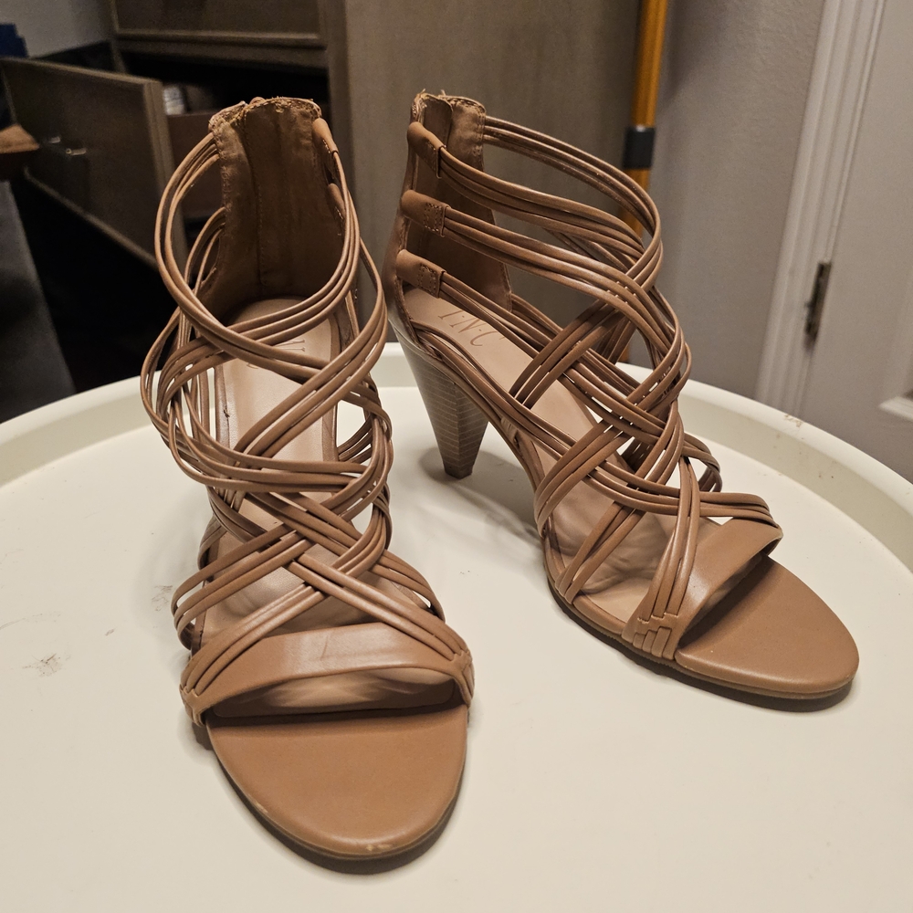 Elegant Tan Strappy Heels